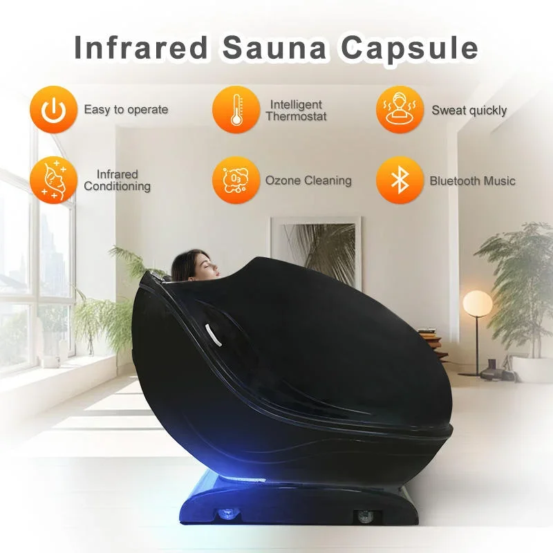 Far Infrared Seated Spa Capsule Acrylic Space Pod Red Light Jade Mat Salon Body Care Wellness Machine 0 Sold