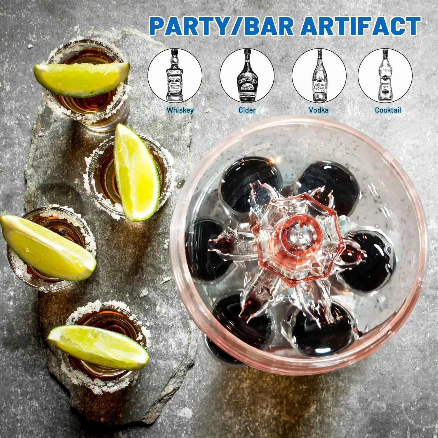 Party Drink Shot Dispenser with 6 Shot Glasses Set Acrylic Holder Drinking Game Tool Family Gathering Bar Wine Glass Set