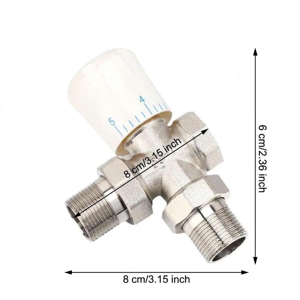 Precision Regulating Manual Copper Thermostatic Radiator Valve Plumbing Fitting For Home Household Radiator Water Heating System