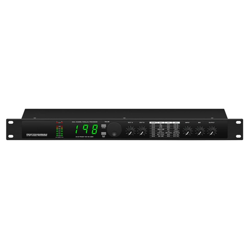 Professional Digital Reverberation Multi Effect DSP Processor Audio Processor Equalizer Durable Easy To Use US PLUG