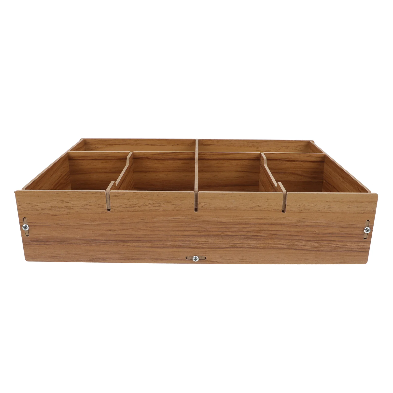 Change Storage Box Supermarket Cash Boxes Desk Key Multi-grid Holder Wooden Money Container