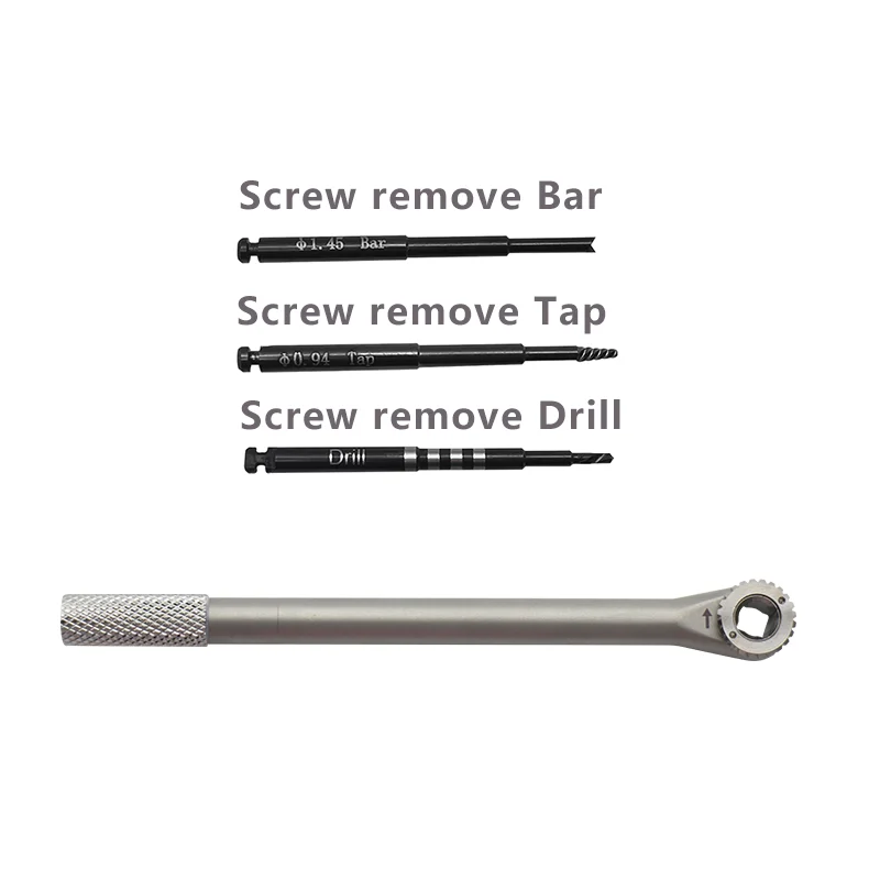 Dental Total Remove Kit Tool - Screw Bar/Tap/Drill Broken Screw Remover Kit Fixture Extraction Tool Kit Bone Expander Set Wrench