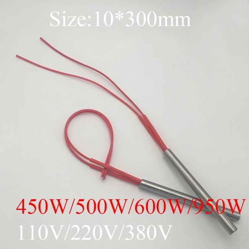 

10x300 10*300 450W 500W 600W 950W 110V 220V 380V Stainless Steel Cylinder Tube Mold Heating Element Single End Cartridge Heater