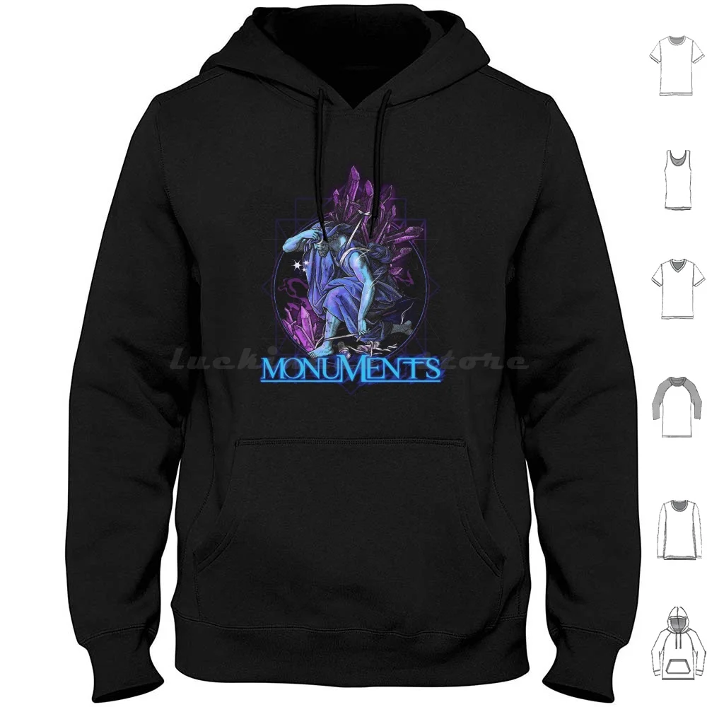 Monuments-In Stasis Hoodie Cotton Long Sleeve Monuments Band Metal Heavy Metal Progressive Metal Arrow Music Metal Band Blue
