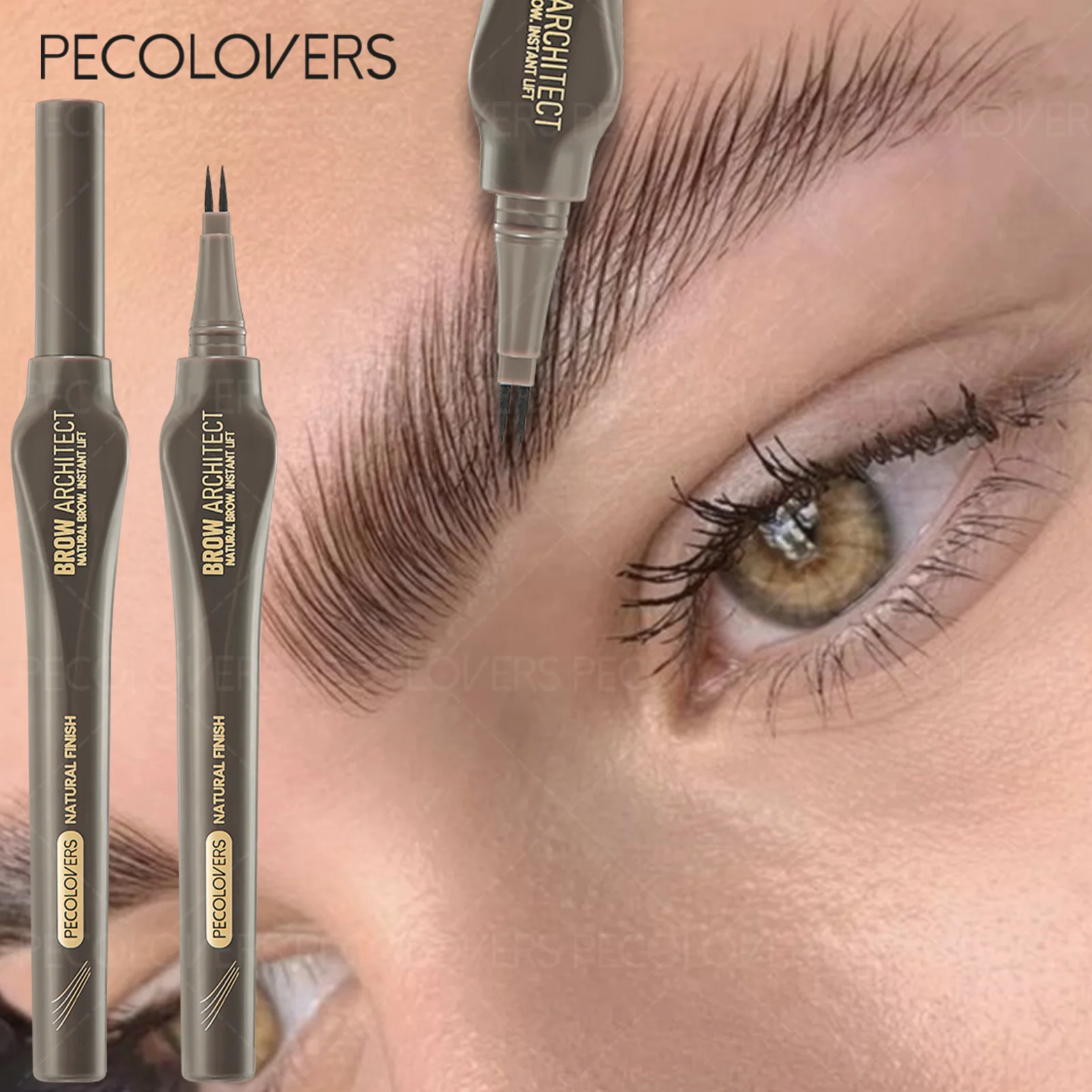 Two-Pronged Eyebrow Pencil for Beginners, Sweatproof & Easy to Use,Long-Lasting & Fade-Resistant