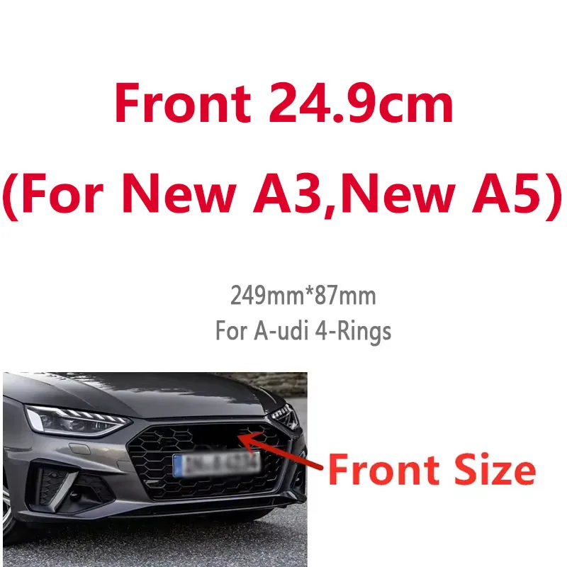 1 piece 249mm * 87mm For Audi Four Rings Label Modified Front Car Label For Audi New A3,New A5 Front Label Emblem Accessories