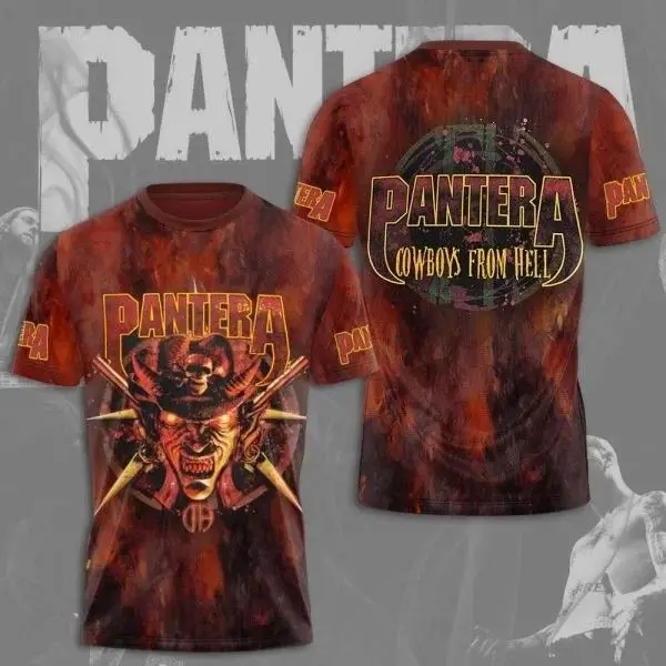 Popular Heavy Metal Rock Band Pantera 3d Printing T-shirt Men Women Fashion Casual Man Short Sleeve Tshirt Hip Hop Men Clothes