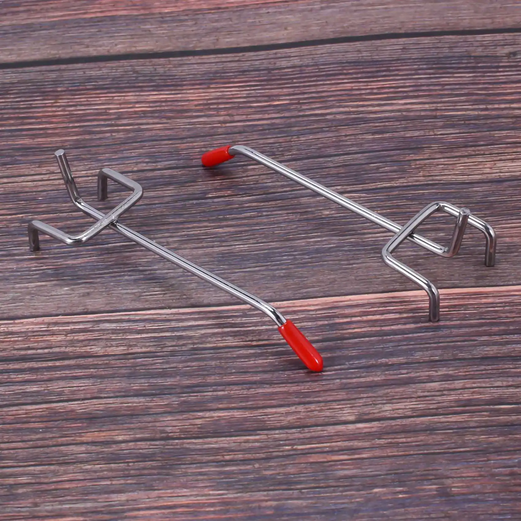 [HOT!A34R】 25Pcs 100Mm Pegboard Hooks Slat Wall Retail Display Shop Peg Hang Fits Home Hanger Chrome Metal 1-1.5Kg Loading