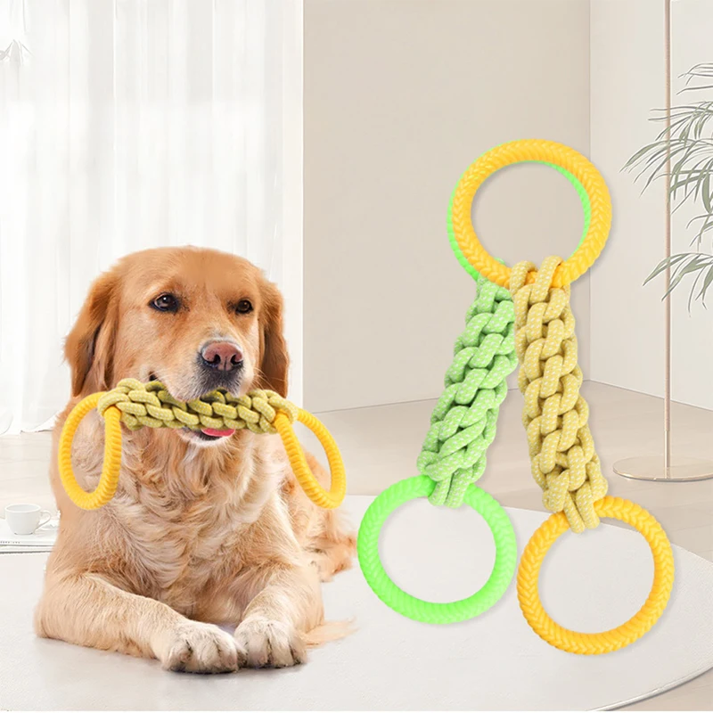 

Durable Bite Resistant Dog Toys Indestructible Teeth Grinding Cleaning Cotton Knot Pet Chewing Toy for Dog Cat Puppy Essentials