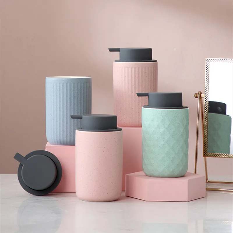 

European Ceramic Hand Sanitizer Bottle Home Liquid Lotion Shower Gel Shampoo Soap Dispenser Bathroom Accessories