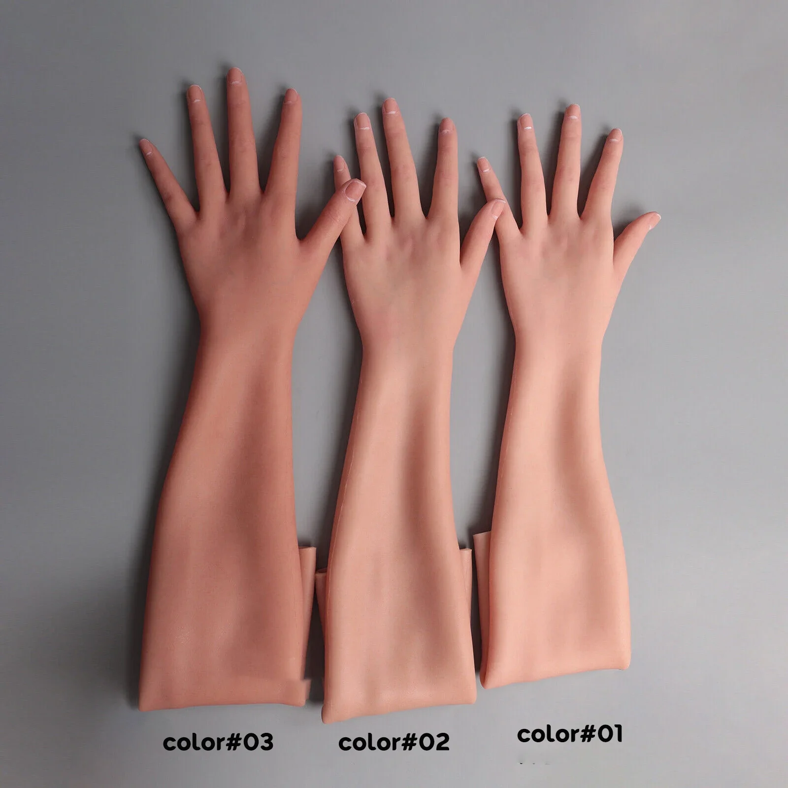 Crossdresser Silicone Female Hand Gloves Sleeves Highly Simulated Skin Artificial Prosthesis Arm Hands Cover Scars