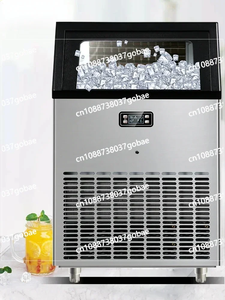 Ice Machine Commercial Milk Tea Shop Large HZB-120KG Pounds, Automatic Small Square Ice Cube Machine