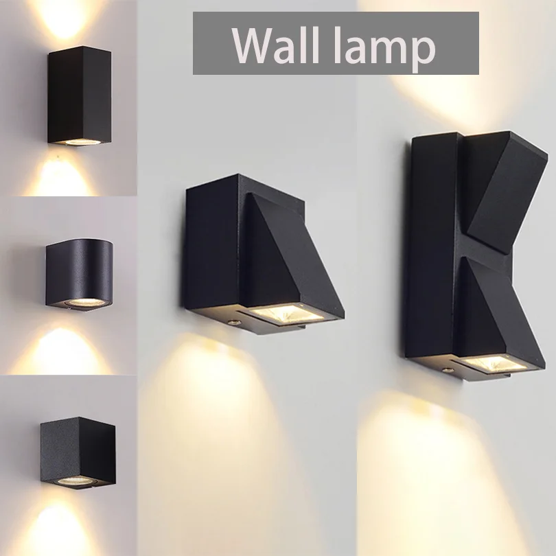 الألومنيوم الجدار مصباح مقاوم للماء في الهواء الطلق وحدة إضاءة LED جداريّة ضوء IP65 حديقة الإضاءة مصباح للشمعدان شرفة الديكور AC110V 220 فولت