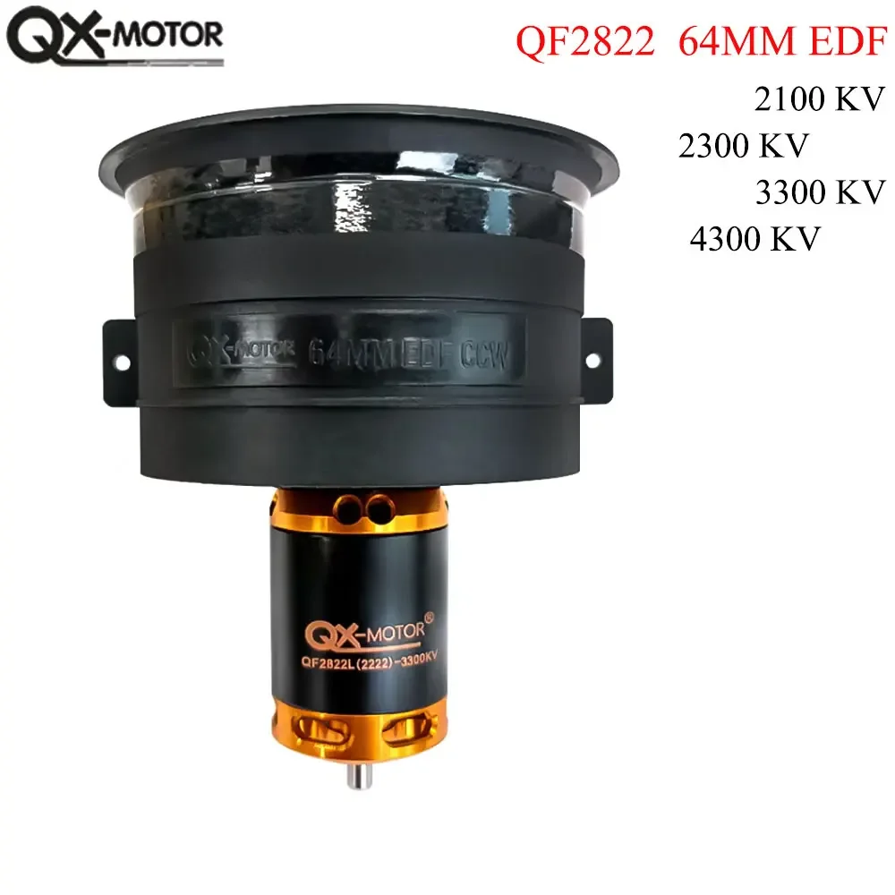 UniFlyQX-MOTOR QF2611PRO 64mm EDF Ducted Fan System - 4500KV 3-4S 5-Blade CW/CCW With 40A/60A ESC For RC Airplane Drone