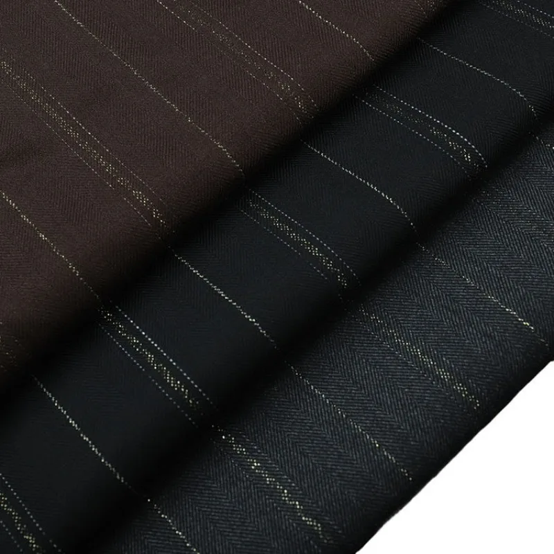 1 Meter Vintage Fabric Stripe Striped Metallic Shiny Soft Skin Friendly Autumn Winter Shirt Coat Dress Fashion Apparel Wholesale