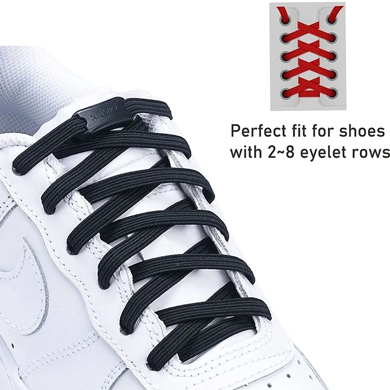 1Pair No Tie Shoe laces Elastic Laces Sneakers Flat Shoelaces without ties Kids Adult Quick Shoe lace Rubber Bands for Shoes