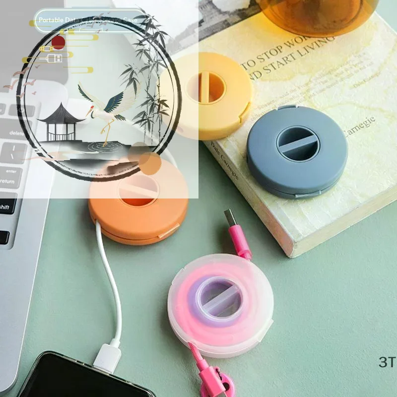 Portable Cable Organizer Cord Management USB Winder Retractable Phone Holder Charger Wire Storage Protector