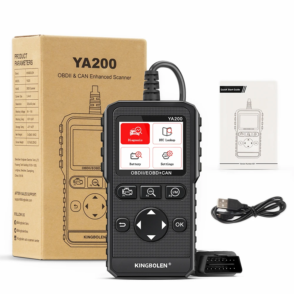 

Kingbolen YA200 Escaner Automotriz Profesiona Check Engine Light Obd 2, диагностический сканер для всех автомобилей, двигатель DTC