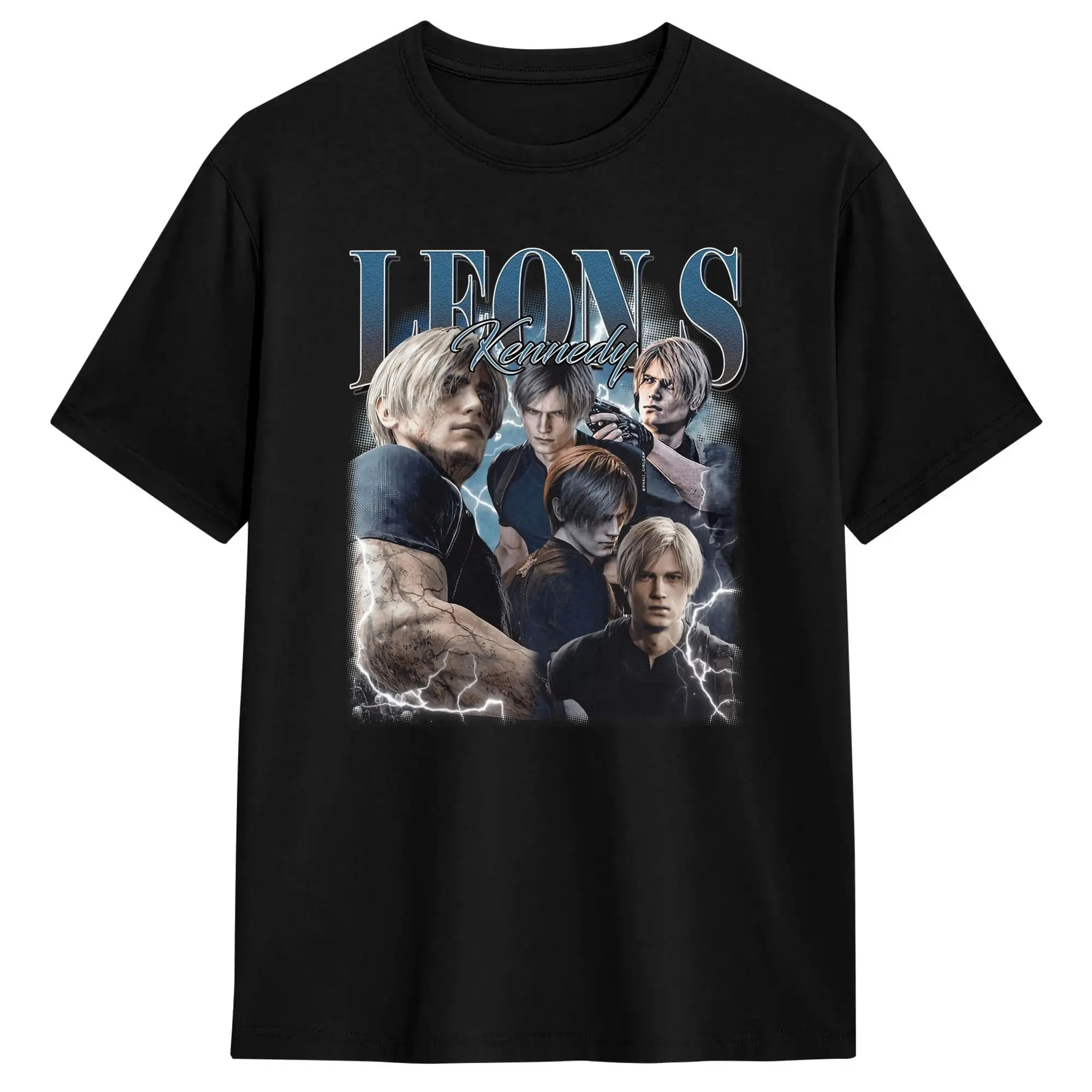 Vintage Leon S.Kennedy Resident Evil T-Shirt Men  Vintage T-Shirts Summer O-Neck Hip Hop Tees Print Oversized Tops