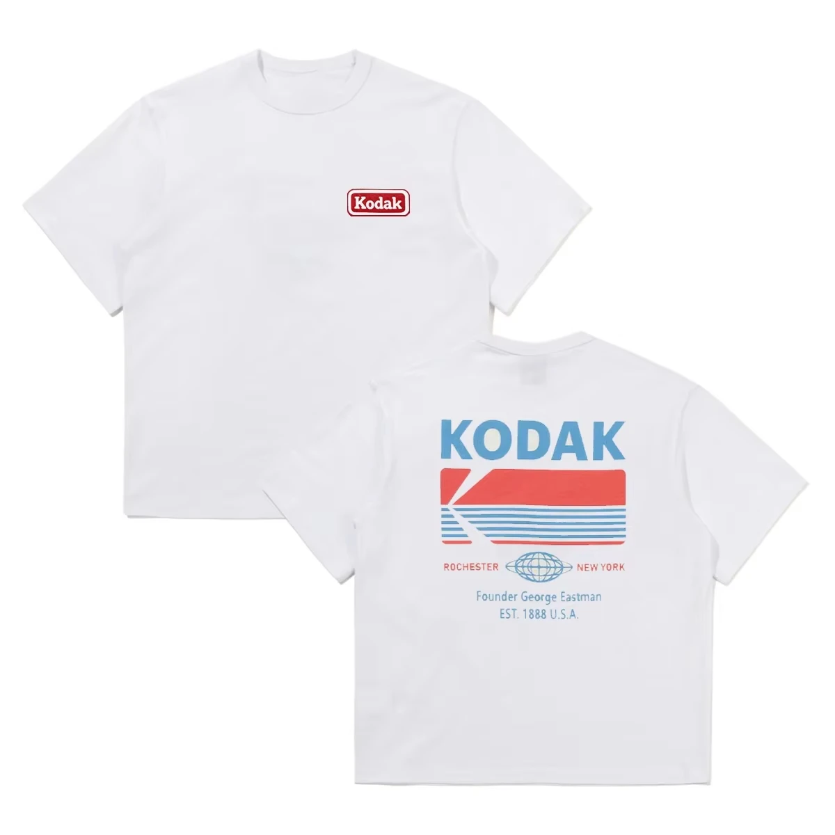 2026 Kodak Vintage 1888 Grafik-T-Shirt für Herren und Damen, Baumwolle, übergroß, kurzärmelig, Retro-Film-Logo, Streetwear, lässiges Sommer-T-Shirt – Detail 5