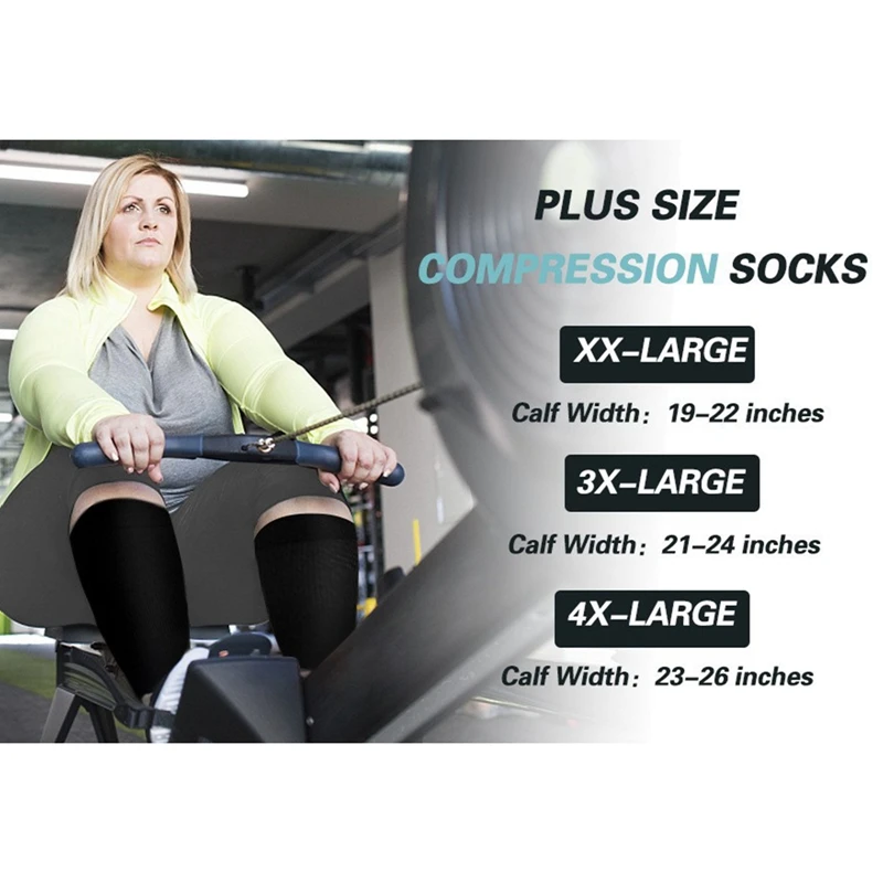 Calze a compressione Unisex da donna da uomo Plus Size calze elastiche al ginocchio calze di supporto per vene Varicose per la corsa sport escursionismo