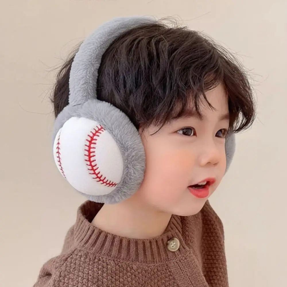 Fun Ball Shape Warm Earmuffs Tennis Rugby Winter Ear Warmers Cartoon Thickened Outdoor Ear Protectors Boy Girl Gifts