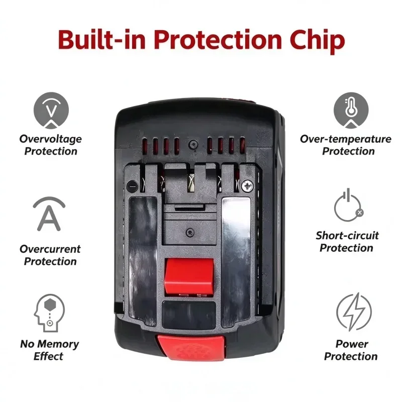 2026 New for Bosch 18V Battery 6.0Ah Electric Drill 18V Rechargeable Li-ion Battery BAT609 BAT609G BAT618 BAT618G BAT614 Charger