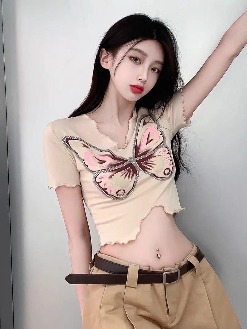 Short Sleeve T-shirts Women Harajuku Casual Floral Tops Comfortable Loose Fit Breathable Daily Feminine Summer Casual Streetwear