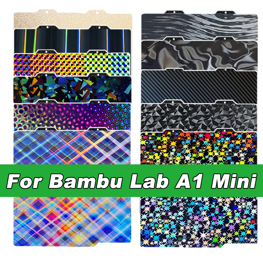 

For Bambu lab A1 Mini PEI Plate 184x184mm PEO PET PEI Spring Steel Sheet Double Sided Print Bed for Bambulab A1 Mini Build Plate