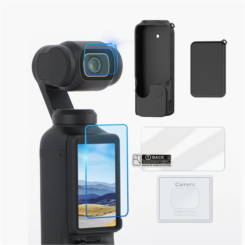 Silikonhülle aus gehärtetem Glas für DJI OSMO Pocket 4, Displayschutzfolie, kratzfeste Softshell für DJI Pocket 4 Zubehör