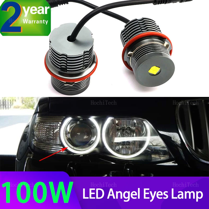 100w for BMW E87 E39 M5 E60 E61 E63 E64 M6 E65 E66 E83 X3 E53 X5 White Bright LED Angel Eyes Marker Lights Bulbs Lamp