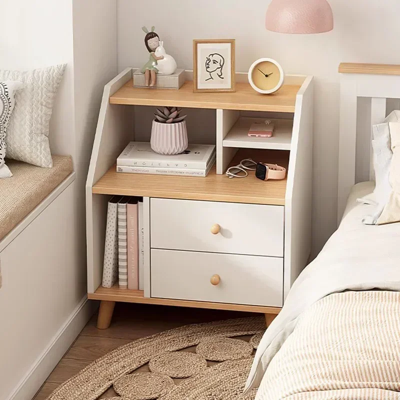 High-quality Long - Lasting Wood Modern Nightstand Bedside Bedroom Girl Nightstand Storage Storage Aesthetic Para Hogar