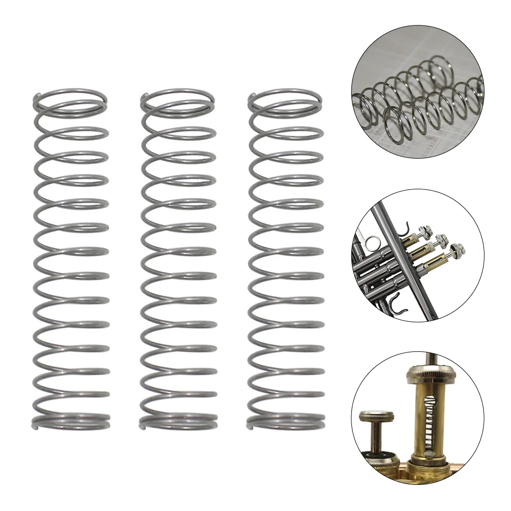 

3 Pcs Trumpet Button Replacements Small Spring Components Silver Stainless Steel