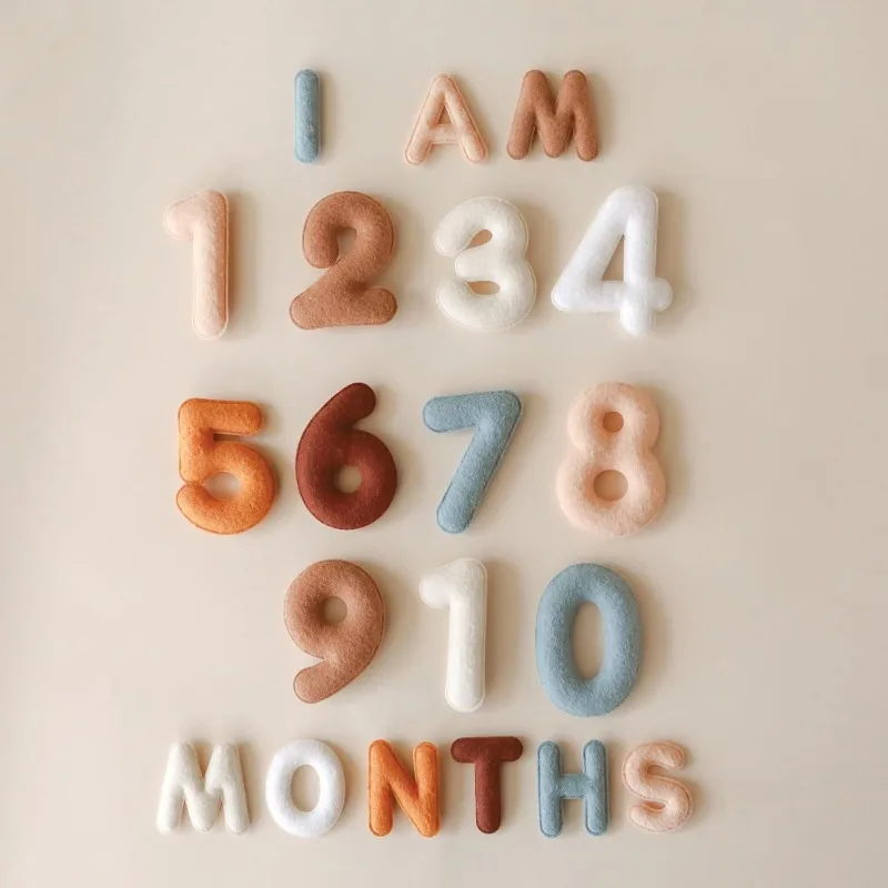 20pcs/Set Newborn Photography Props Baby Digital Month Birthday Digital Ornaments Month Milestone Card Studio Photos Accessories