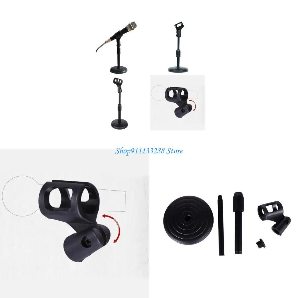 G88D Microphone Desk Stand with Easy Height Control for Online Meetings Conferences