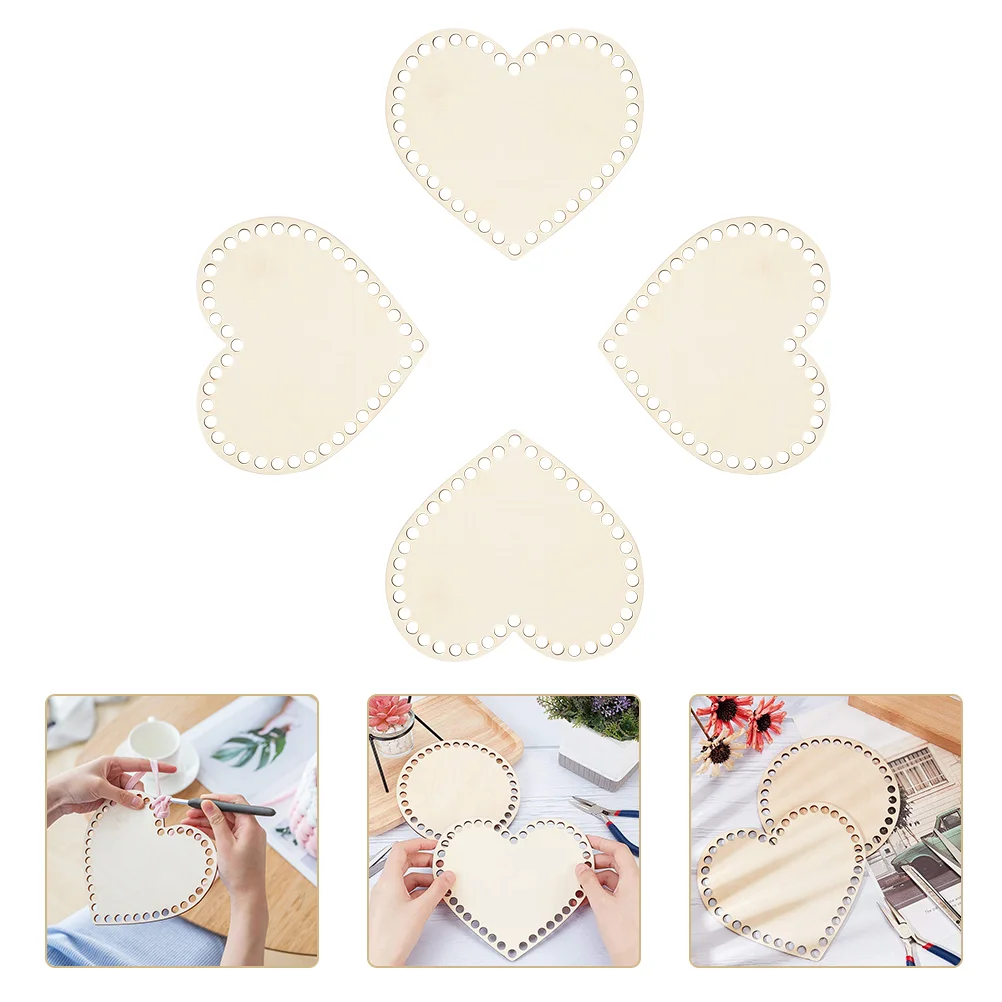 4 Pcs Base Cross Stitch Fixed Frame Embroidery Kit Canvas Wood Wooden Basket Bottom