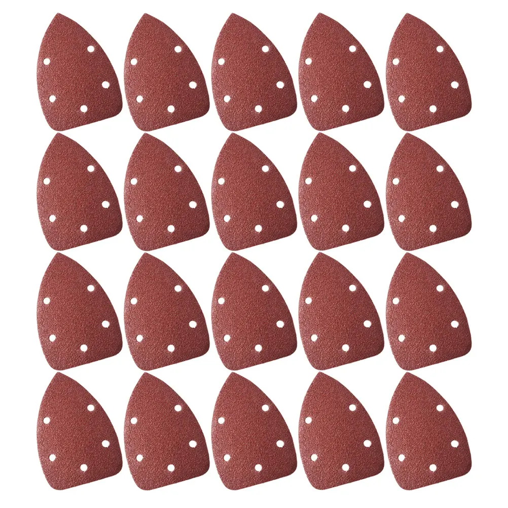 

20pcs Triangular Sandpaper Sheets Electric Sander Lightweight Aluminium Oxide Anti Static Non Clogging Rubber