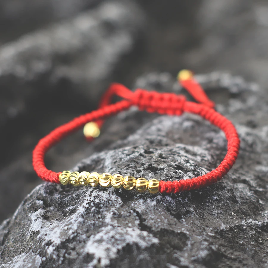 Lucky Red Amulet Bracelet Unisex Handmade Weaven Macrame Braclet Lantern Bead Charm Braslet Pulsera Roja De Proteccion Gift