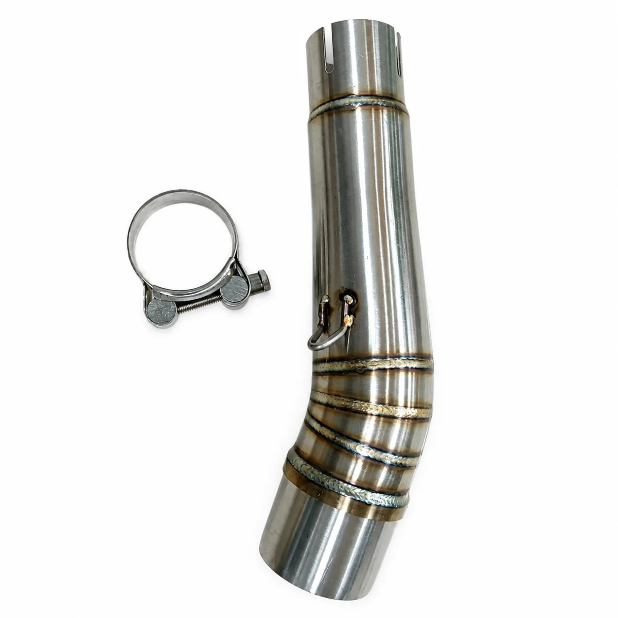 Stainless Steel Exhaust Mid Pipe Fit Honda NC700 CBR300 CBR500 CB500X 2012-2015 Burnt Ti Weld Connect Tube With Clamp