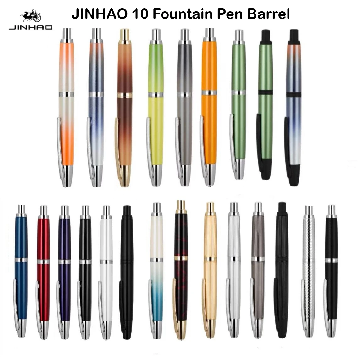 

JINHAO 10 Fountain Pen Barrel Exclude Nib and Feeding System Retractable Metal Pen Barrel School Office Supplies Stationery
