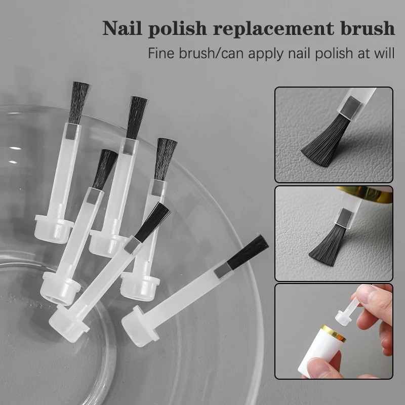 10pcs Nail Polish Replacement Brushes Dipping Liquid Applicator Brushes Manicure Tools Gel Brushe Diy Beauty Nail Painting Tool