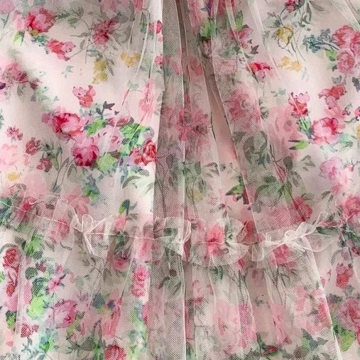 Vestido de malla rosa para mujer, Vestidos de fiesta elegantes de manga corta con cuentas de diamantes, ceñido al cuerpo, de cintura alta, de tela Vintage