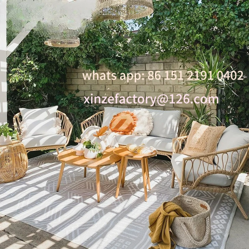 

Customizable sofa coffee table combination villa balcony B&B waterproof sunscreen rattan open-air leisure creative furniture