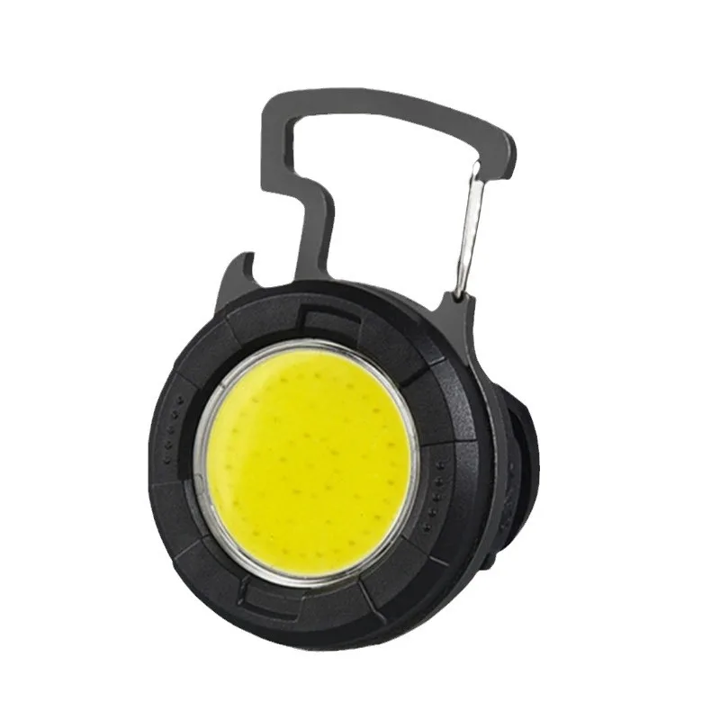 Strong light portable mini keychain small flashlight USB charging emergency work light COB