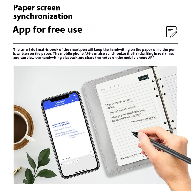 5A Smart Writing Phone Paper Screen Sync Notebook Multi functional Smart Writing Set Cloud Notebook with Active Pen