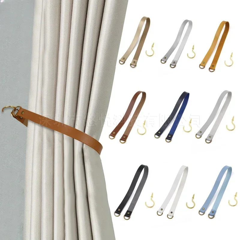 

1pcs Leather Curtain Tie Backs Curtain Holder Clip Buckle Rope Hotel Home Decorative Room Accessories Curtain Tieback