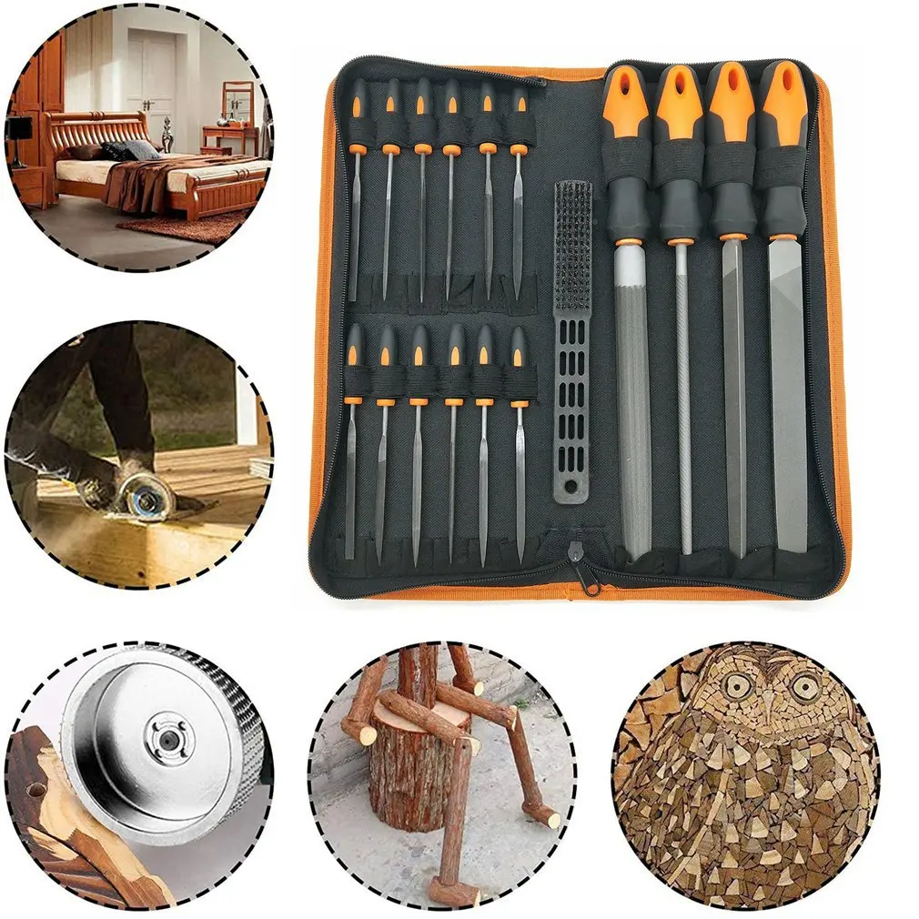 18 Piece One-piece File Set with Metal Woodworking Leather File and Steel File High-strength and Long-lasting