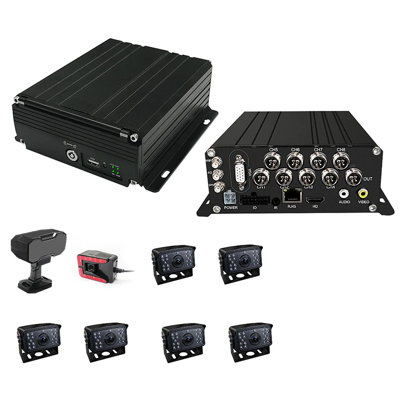 

8CH HD AHD 1080P LCD Video Recorder Mobile DVR AI Car Black Box 4G WIFI GPS ADAS DMS BSD