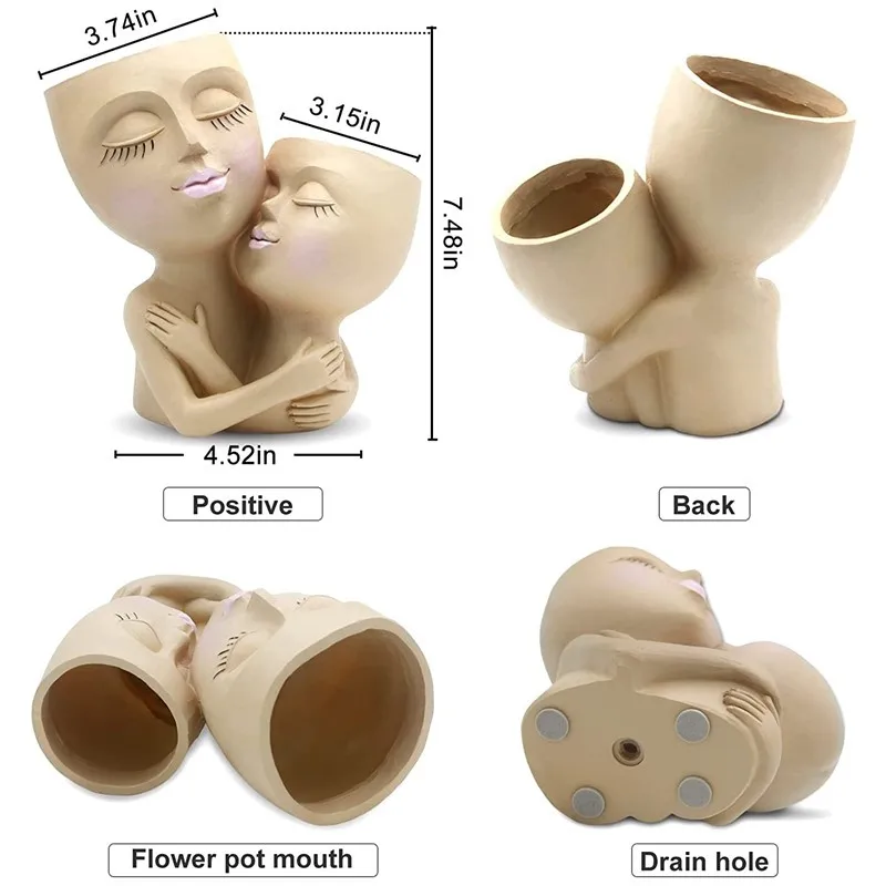 Girls Face doniczka żywiczna głowa kobiety wazon matczyna miłość soczysta doniczka doniczki ogrodowe i donice dekoracja domu na zewnątrz