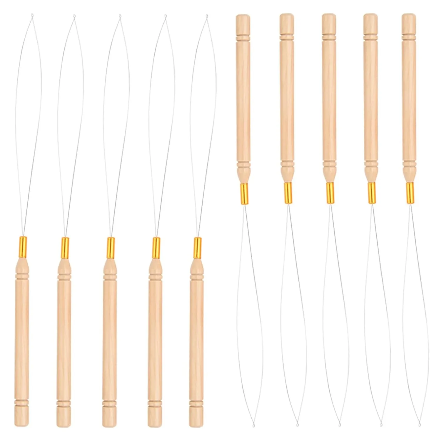 

1PCS Hair Extension Loop Needle Threader Pulling Hook Tools Micro Loop Nano Beads Device Hair Extension Threader for Hair